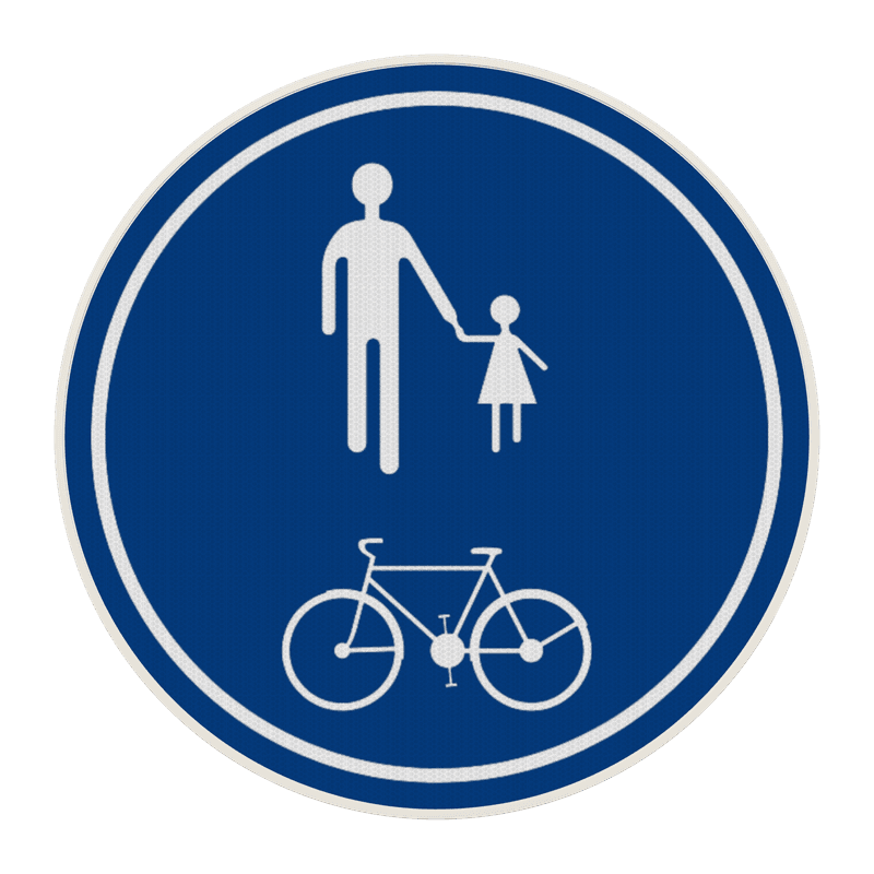 Panneau d'obligation G2000 D10 - Partie de la voie publique réservée aux piétons et cyclistes
