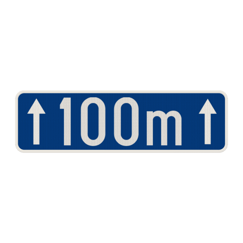 Panneau G2000 - G type II - Indication d'une distance d'une partie de la voie publique