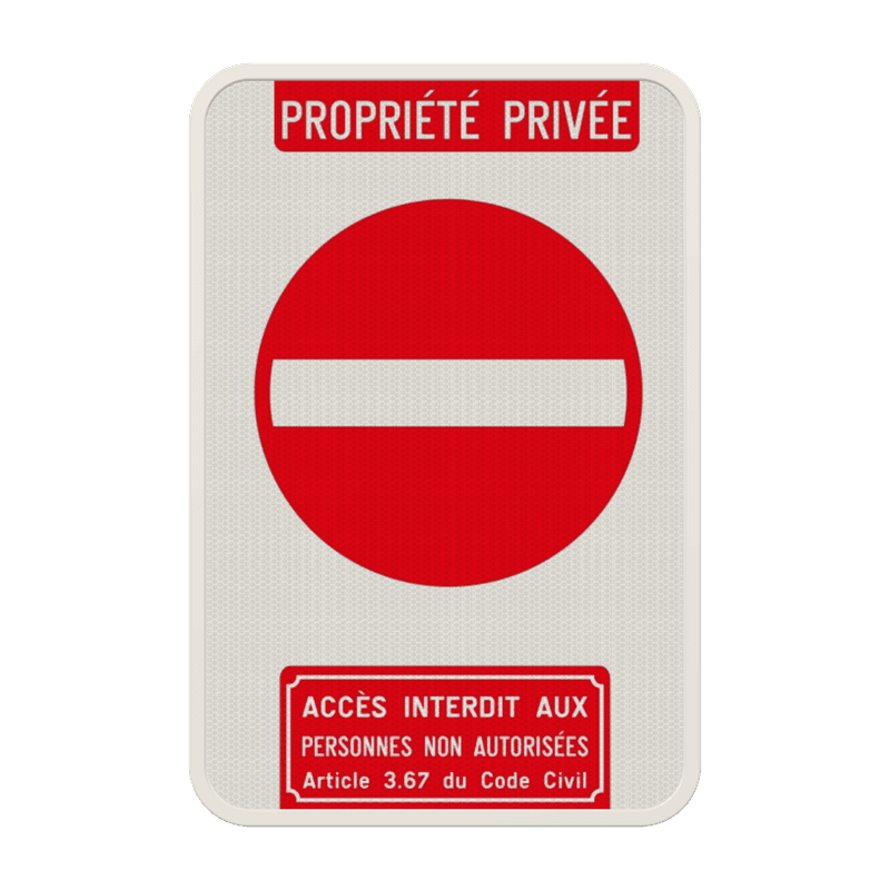 Propriété privée - Article 3.67 Accès interdit