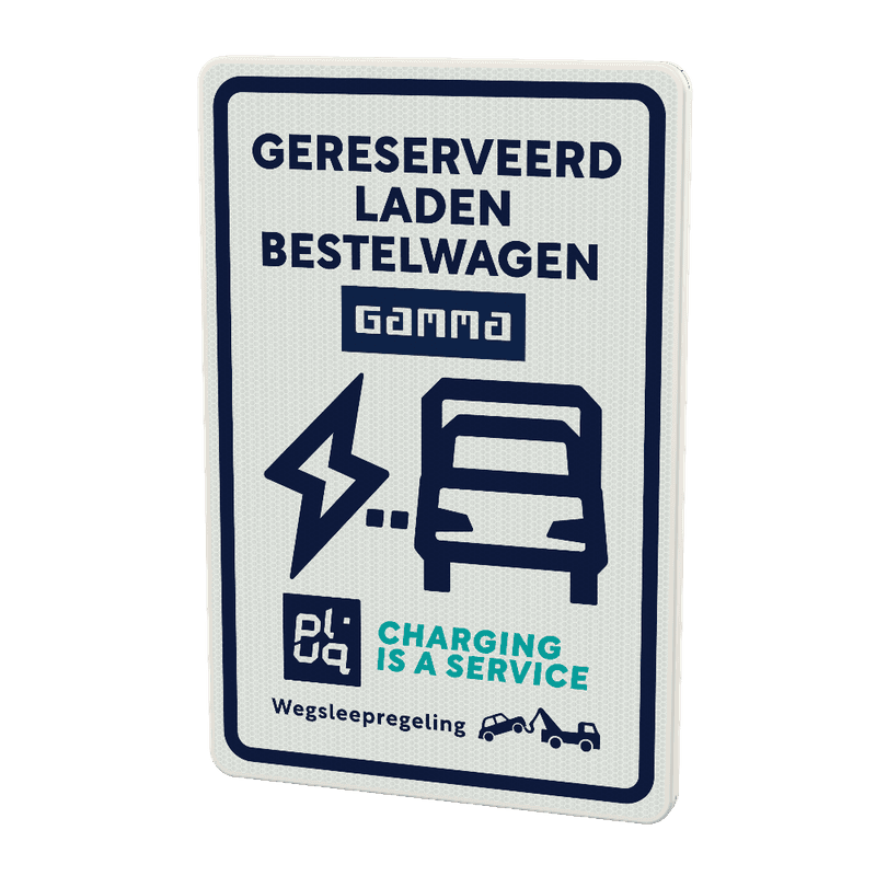 Verkeersbord - Gereserveerd laden bestelwagen - Pluq