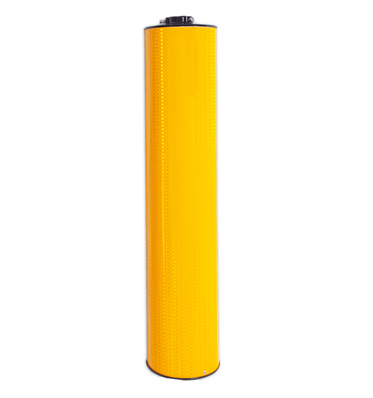 Verkeerszuil BB22 - aluminium geel fluorescerend incl. Ø48/48mm deksels