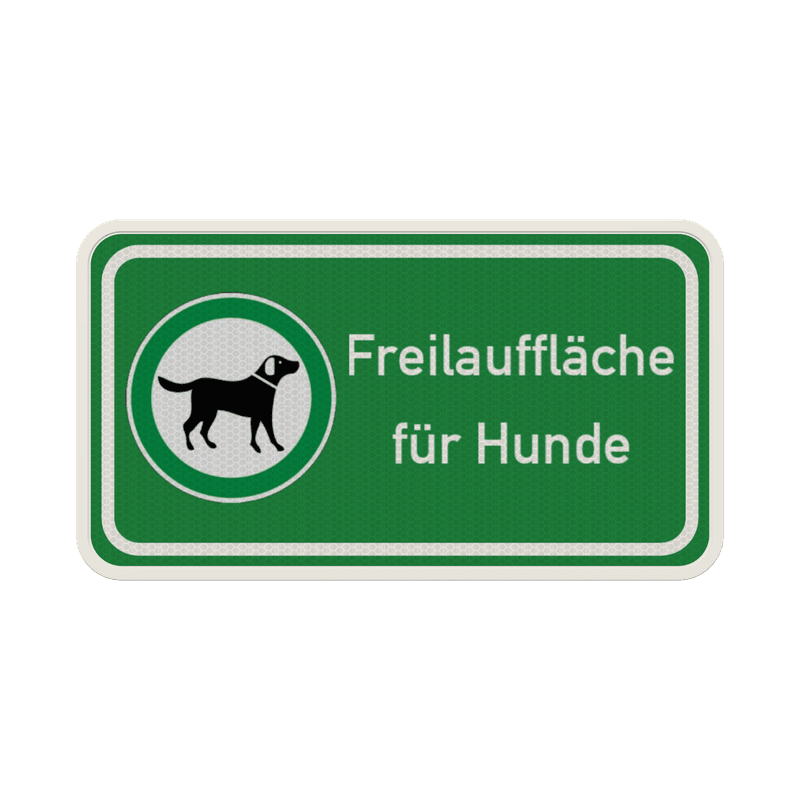Hinweisschild - Freilauffläche für Hunde