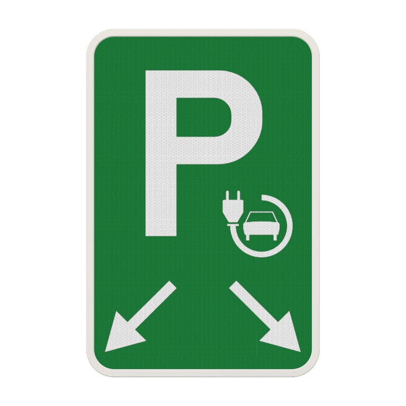 Panneau de stationnement - Borne de recharge + Flèches d'indication