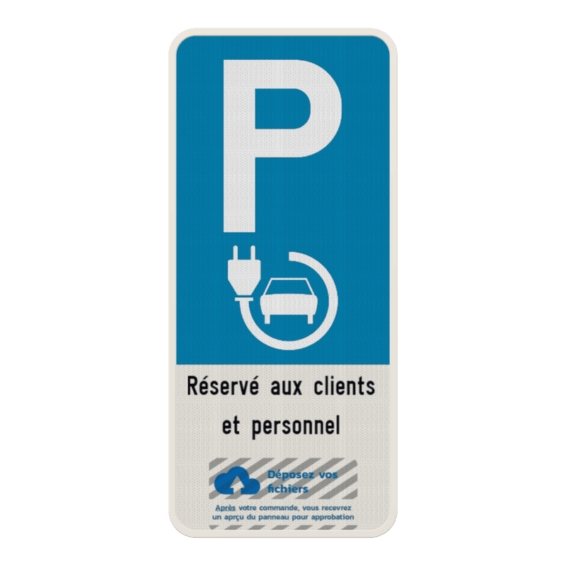 Panneau de stationnement - Borne de rechargement voiture électrique personnalisable