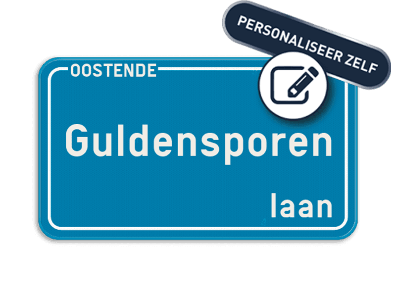 Straatnaambord gepersonaliseerd blauw 400x200