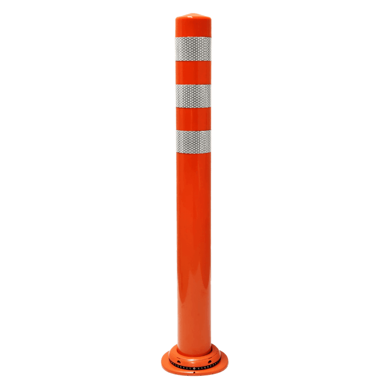 Flexpaal Pole Cone MF Ø80x800mm, verwijderbaar met voetplaat - oranje/wit RA2