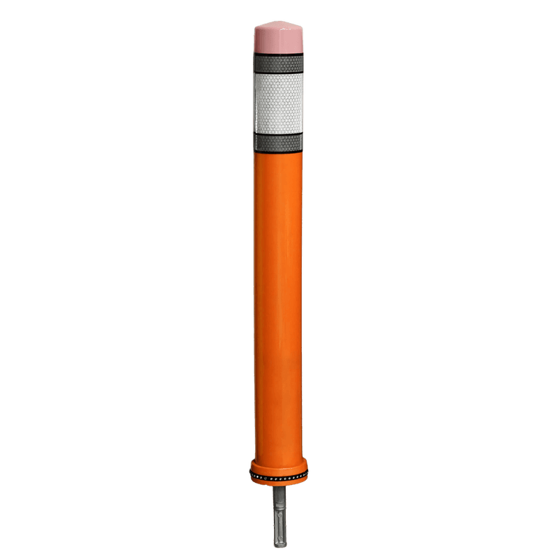 Flexpaal Pole Cone PENCIL Ø80x800mm - oranje/wit RA2