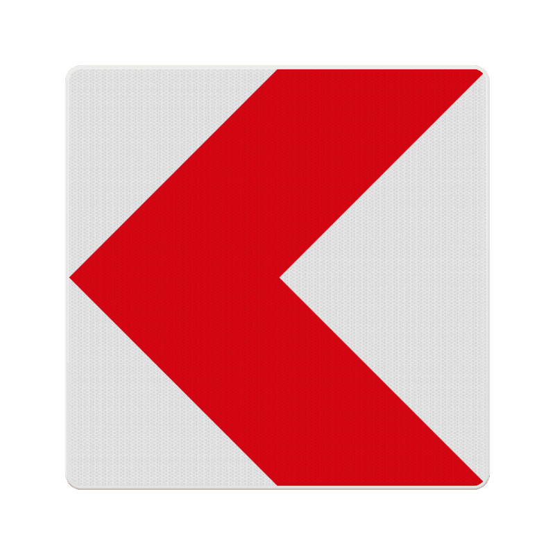 Verkeersbord bochtschild RVV BB12 links - reflecterend