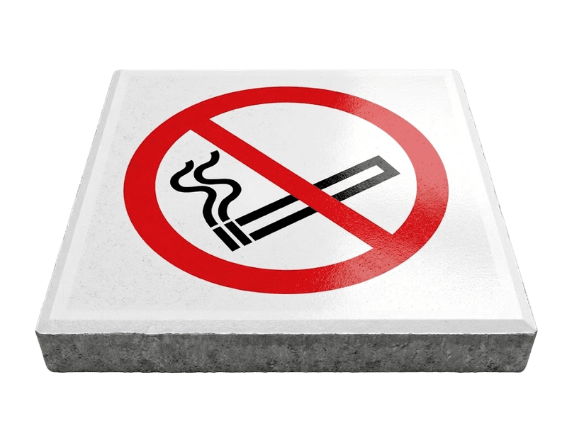 Stoeptegel verboden te roken (TS-ST_RVB) - 30x30cm met facetrand