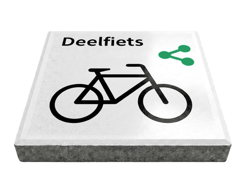 Stoeptegel deelvervoer fiets (TS-ST_DVF) - 30x30cm met facetrand
