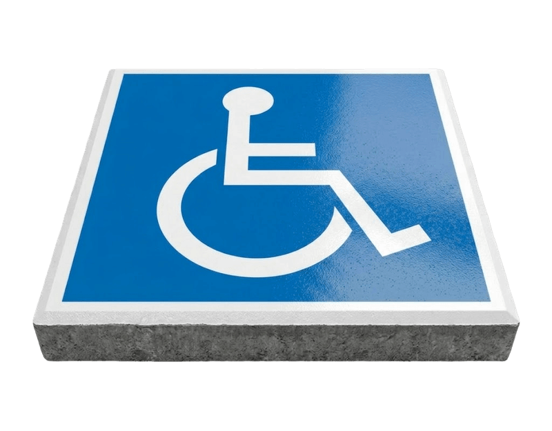 Stoeptegel parkeerplaats mindervalide (TS-ST_PMV) - 30x30cm met facetrand