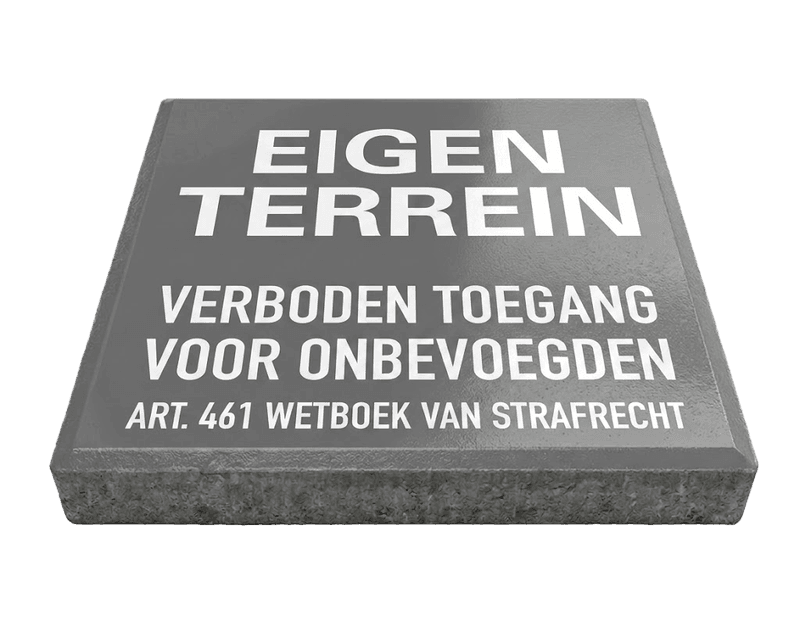 Stoeptegel eigen terrein, verboden toegang (TS-ST_ET1) - 30x30cm met facetrand