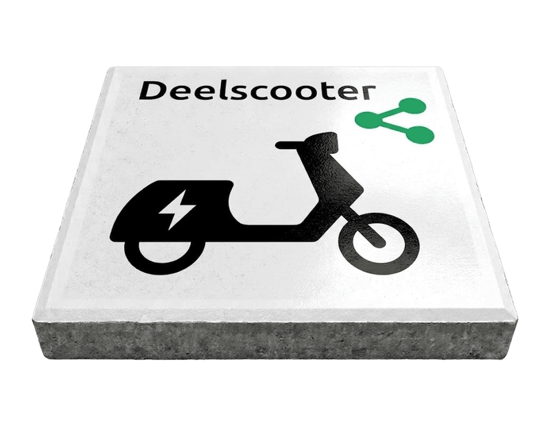 Stoeptegel deelvervoer scooter (TS-ST_DVA) - 30x30cm met facetrand