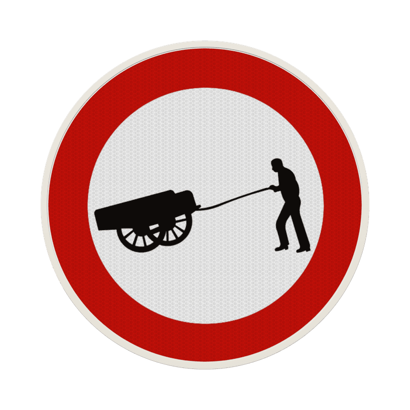 Panneau G2000 - C17 - Accès interdit aux conducteurs de charrettes à bras