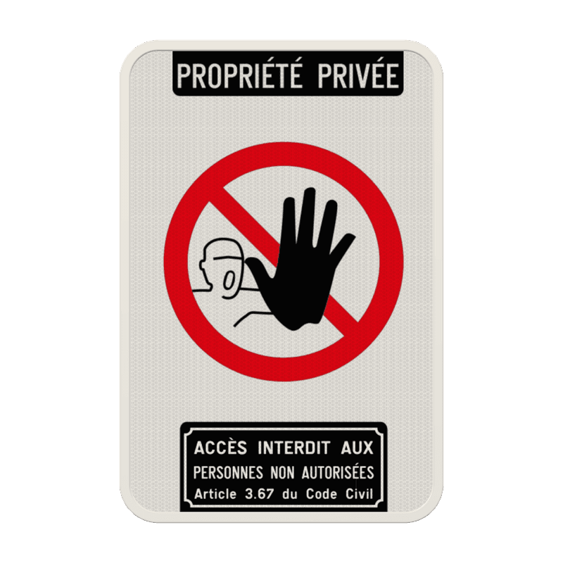 Propriété privée - Article 3.67 Accès interdit
