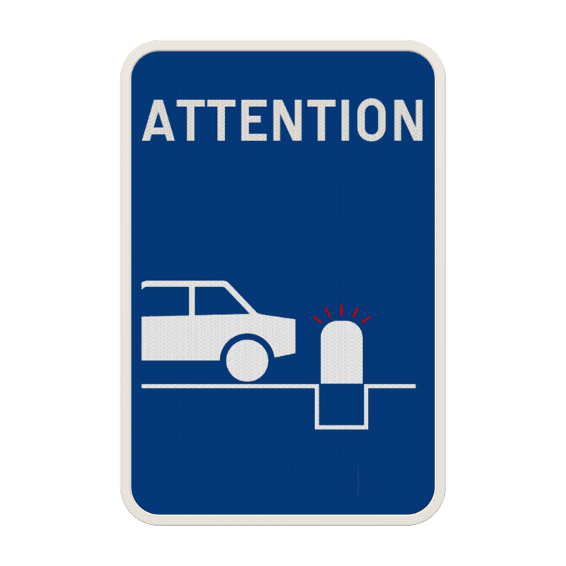 Panneau d'information - Attention poteau galvanisé