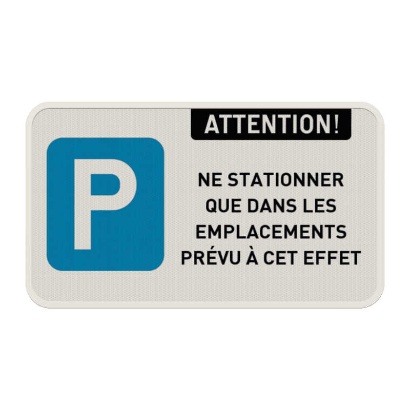 Panneau de stationnement - E9 - Texte personnalisé