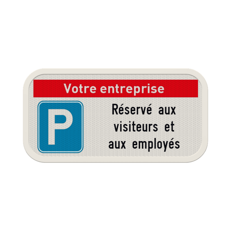 Panneau de stationnement 4:2 personnalisé – Réservé aux visiteurs