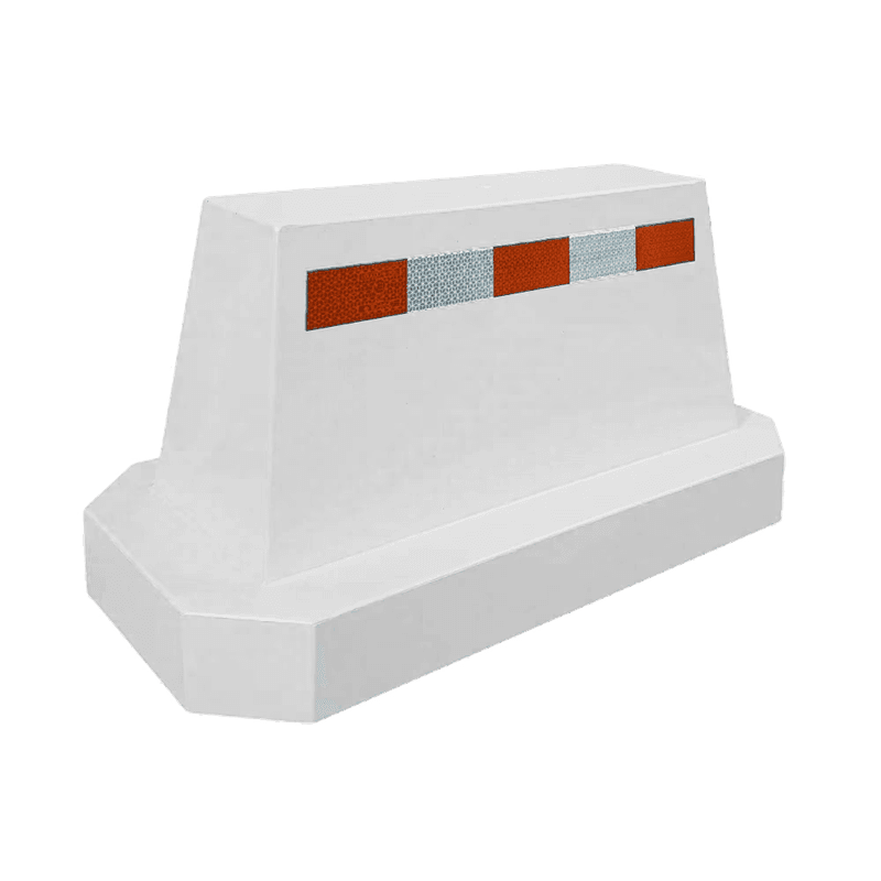 Afzetblok beton wit 175 kg met hijspunt – reflecterend