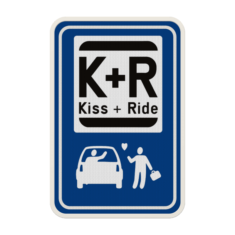 Panneau de stationnement Kiss&Ride + Pictogramme