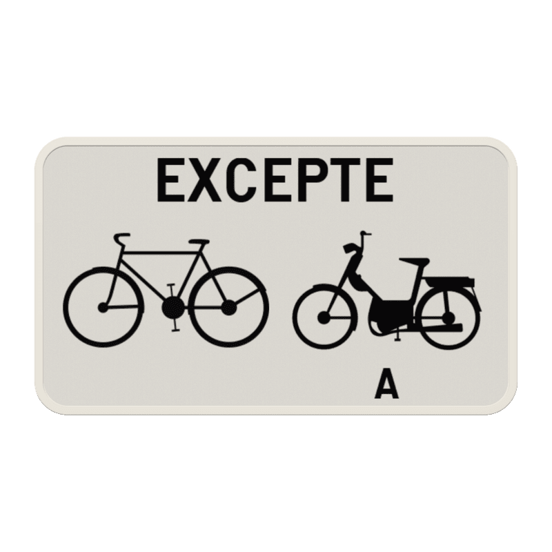 Panneau G2000 - M3 - Excepté bicyclettes et cyclomoteurs de classe A