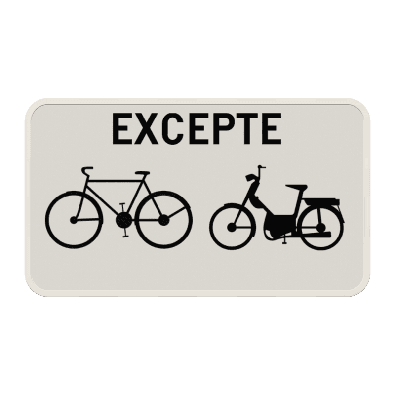 Panneau G2000 - M3bis - Excepté bicyclettes et cyclomoteurs