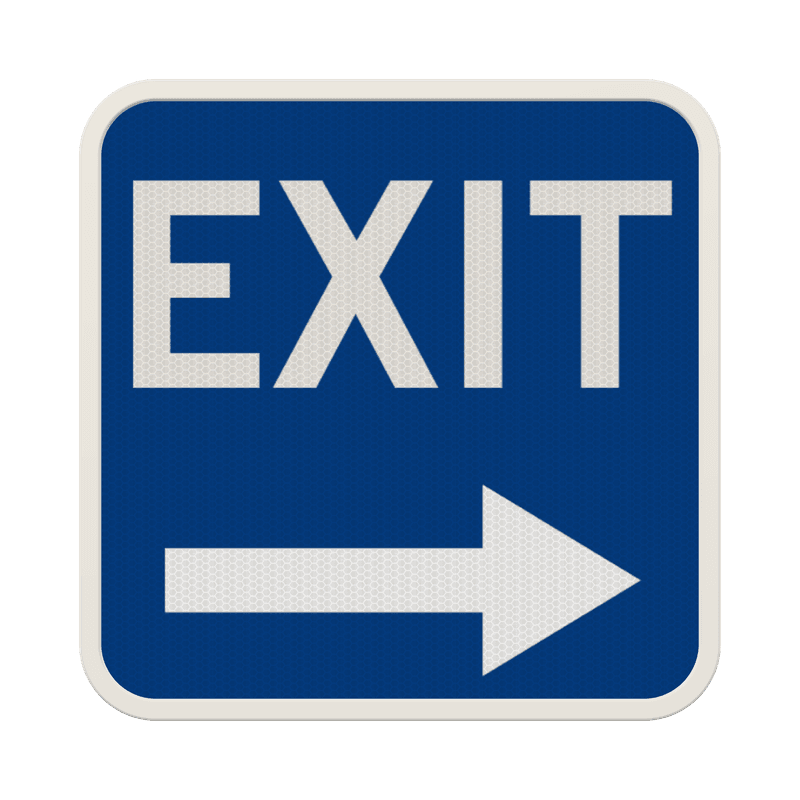 Panneau d’information EXIT avec flèche