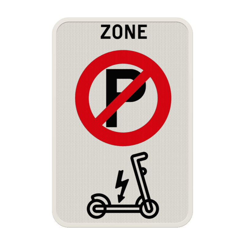 Panneau de stationnement - Interdit aux trottinettes électriques