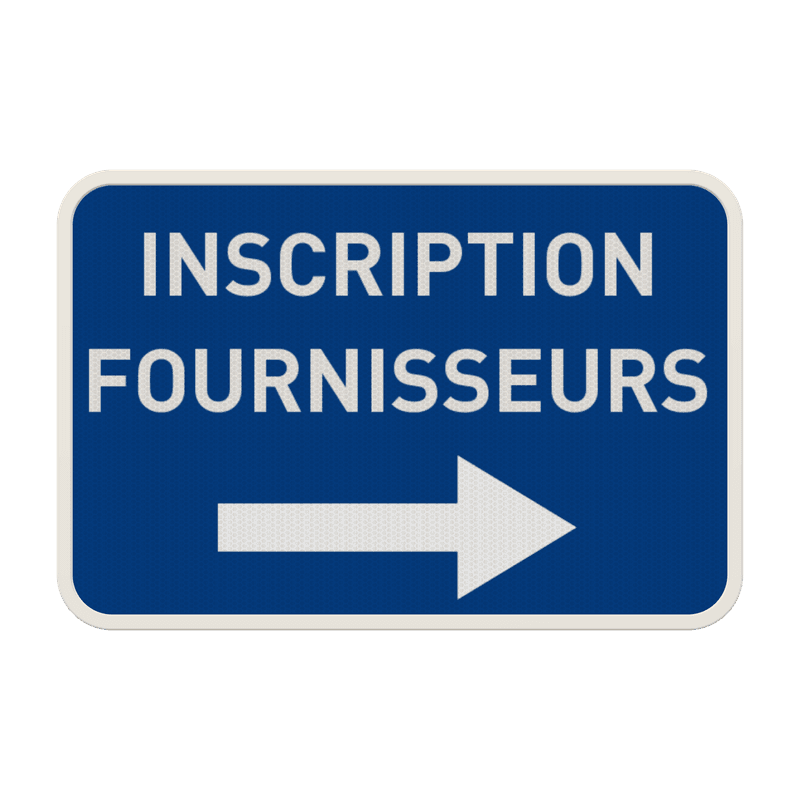 Panneau d'information - Inscription fournisseur