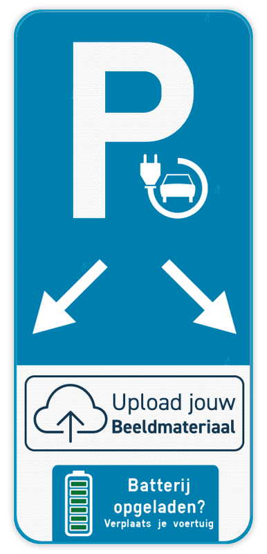 Parkeerbord Elektrisch laden - 2 plaatsen - upload je eigen logo