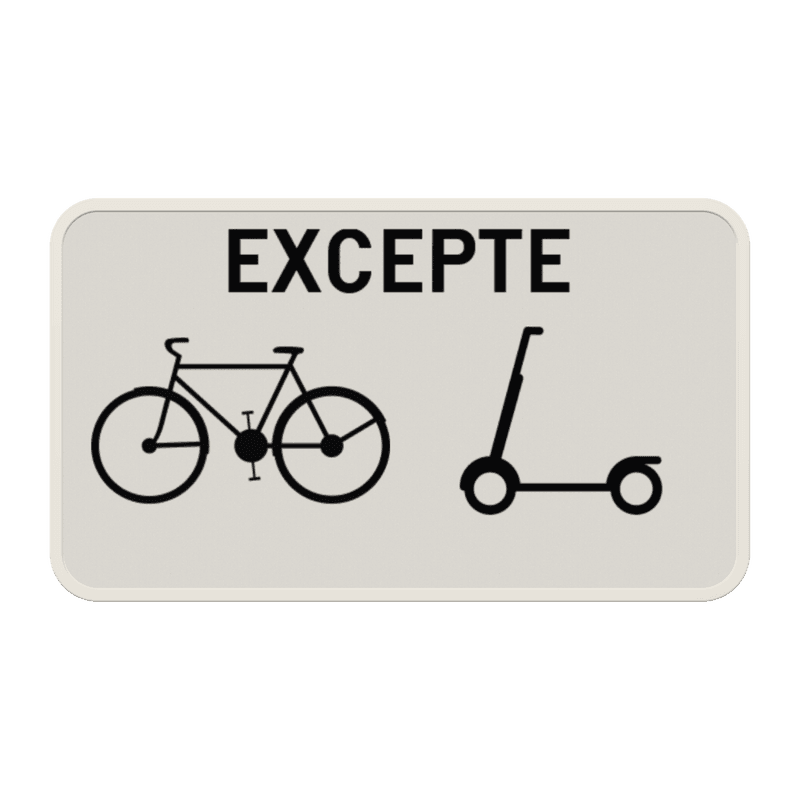 Panneau G2000 - M23 - Excepté bicyclettes et trottinettes