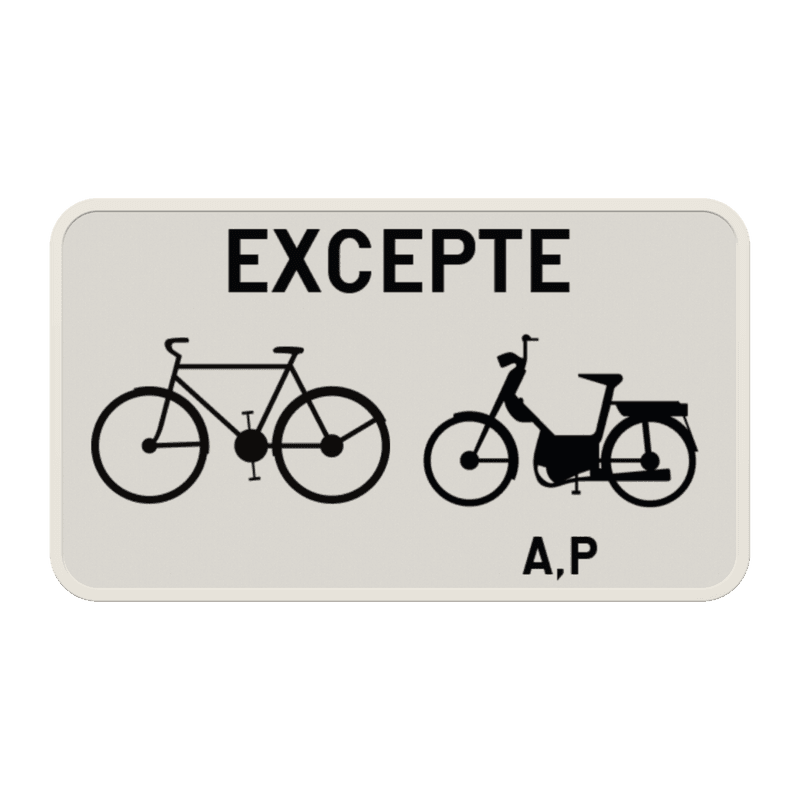 Panneau G2000 - M12 - Excepté cyclistes et cyclomoteurs de classe A