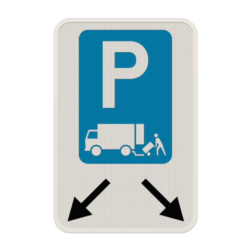 Panneau de stationnement - Chargement et déchargement + indication de la flèche