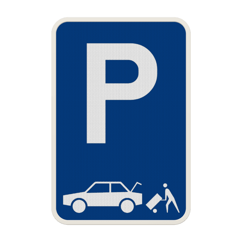 Panneau de stationnement E9 - Chargement et déchargement de la voiture