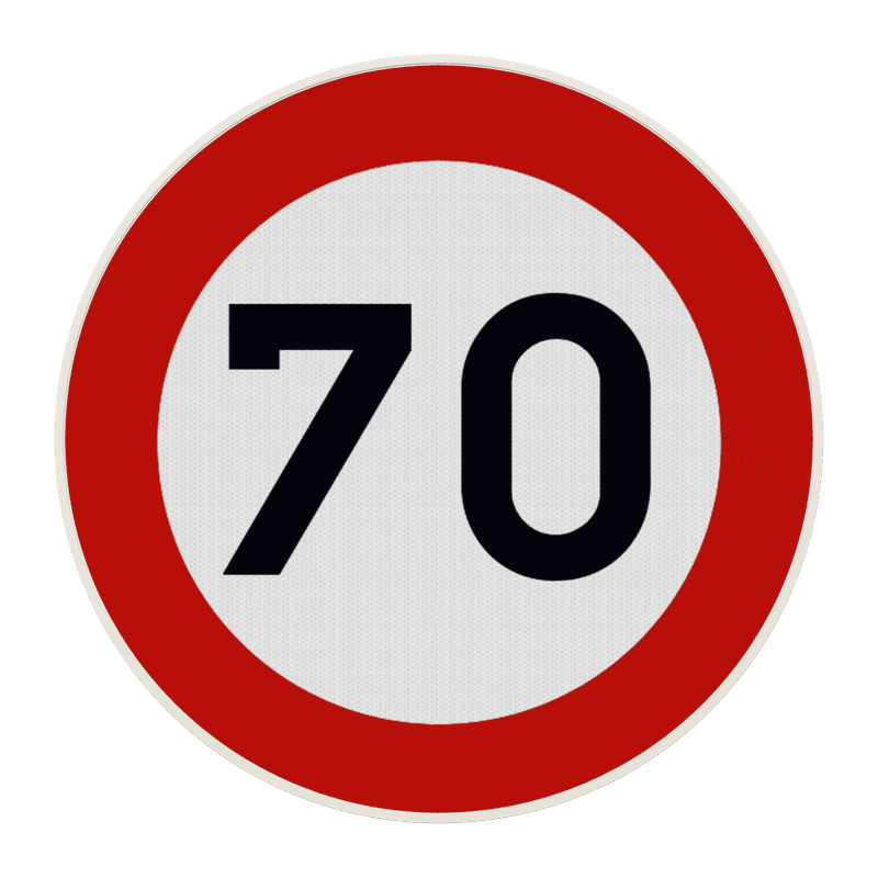 Panneau G2000 - C43 - Interdiction de circuler à une vitesse supérieure à celle qui est indiquée