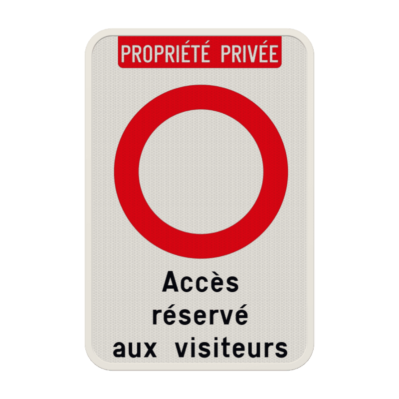 Panneau combiné - Interdiction d'accès - Texte personnalisé