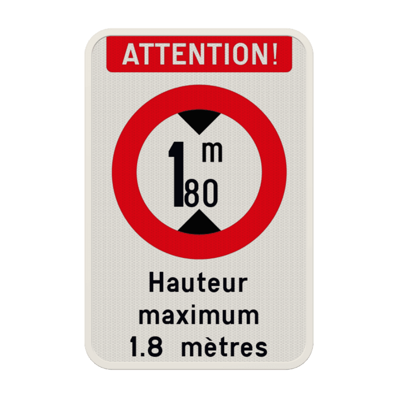 Panneau combiné - Hauteur maximum