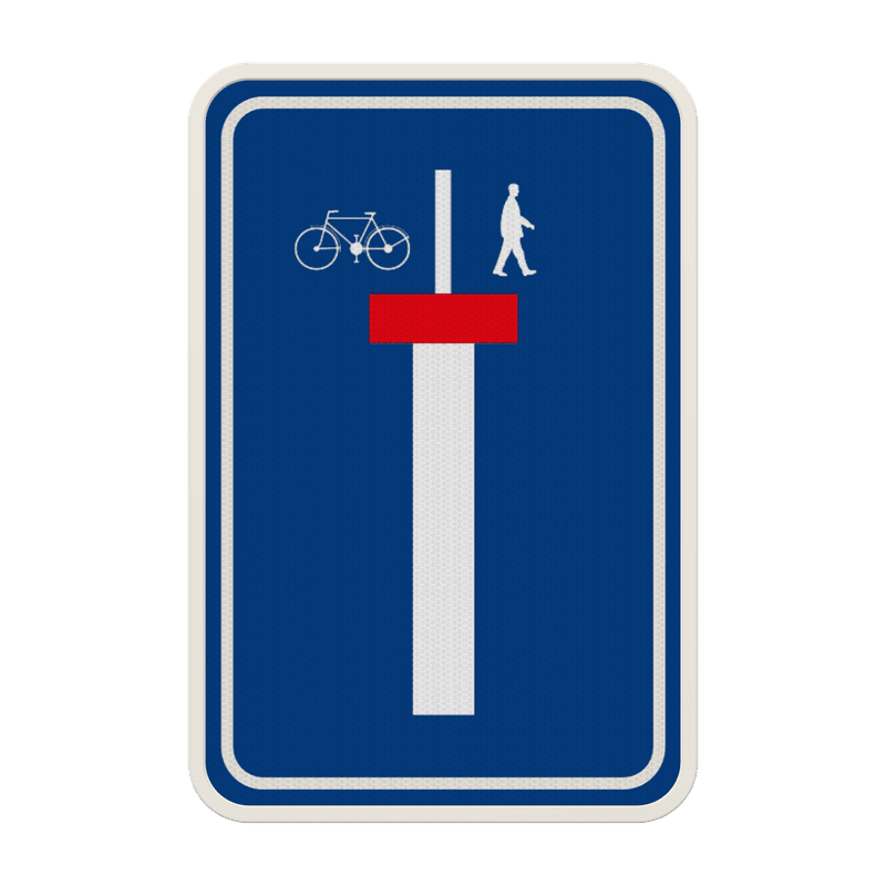 Panneau G2000 - F45b - Voie sans issue, excepté pour les piétons et les cyclistes