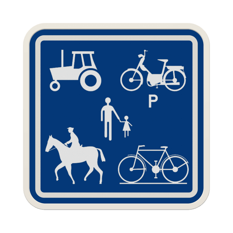 Panneau G2000 - F99c - Chemin réservé aux véhicules agricoles, aux piétons, cyclistes et cavaliers