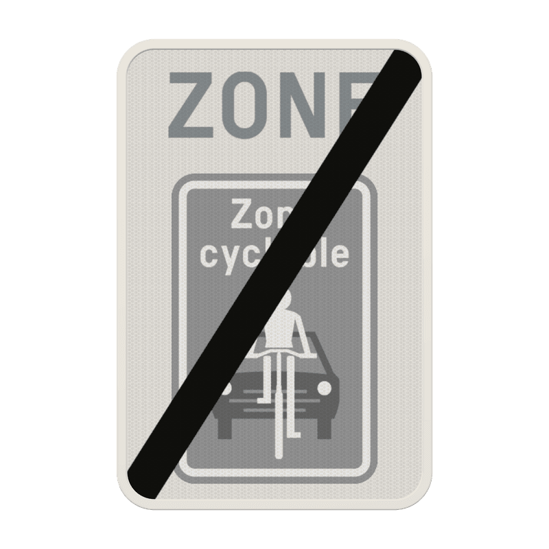 Panneau G2000 - ZF113 - Fin de Zone à rue cyclable