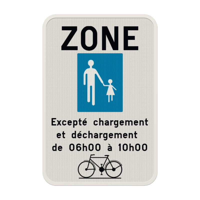 Panneau G2000 - F103 - Commencement d'une zone piétonne