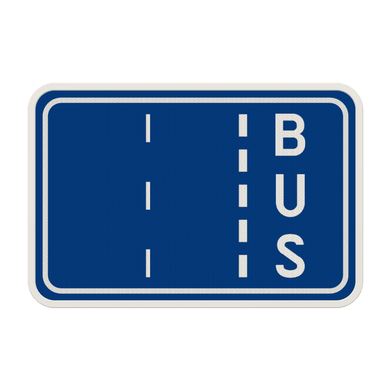 Panneau G2000 - F17 - Indication des bandes de circulation d’une chaussée parmi lesquelles une est réservée aux autobus