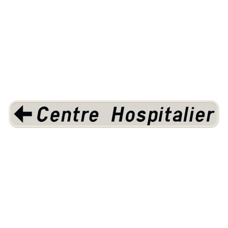 Panneau G2000 - F34a - Signal de direction à proximité des équipements et établissements publics ou d'intérêt général (gauche)