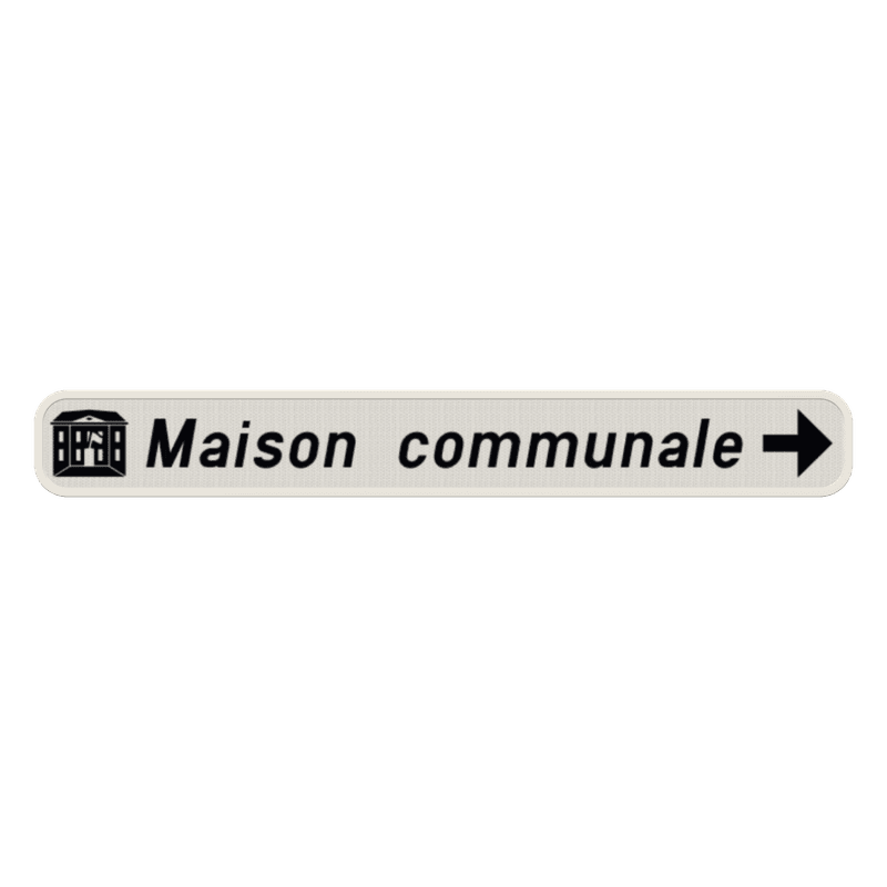 Panneau G2000 - F34a - Signal de direction à proximité des équipements et établissements publics ou d'intérêt général (droite) + pictogramme