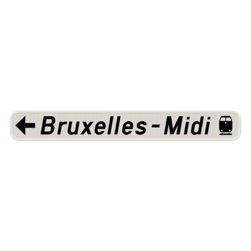 Panneau G2000 - F34a - Signal de direction à proximité des équipements et établissements publics ou d'intérêt général (gauche)
