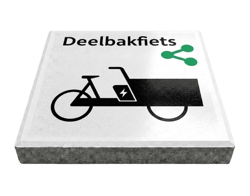 Stoeptegel deelvervoer bakfiets (TS-ST_DVBF) - 30x30cm met facetrand
