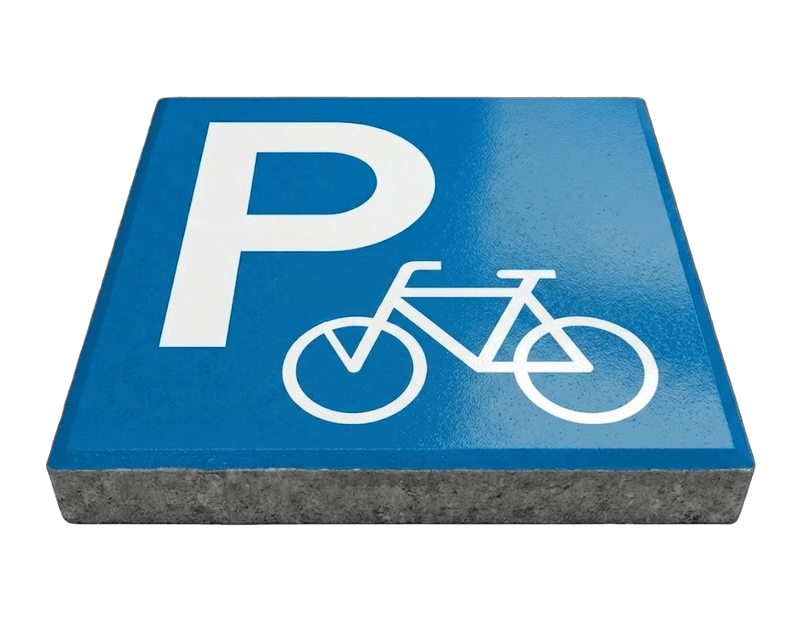 Stoeptegel parkeerplaats fiets (TS-ST_PF) - 30x30cm met facetrand