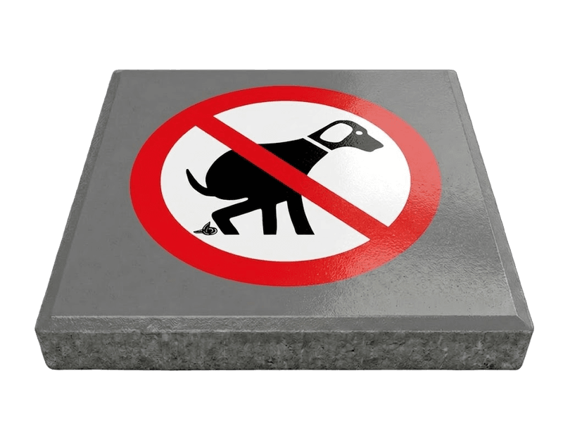 Stoeptegel honden uitlaten verboden (TS-ST_HUV) - 30x30cm met facetrand