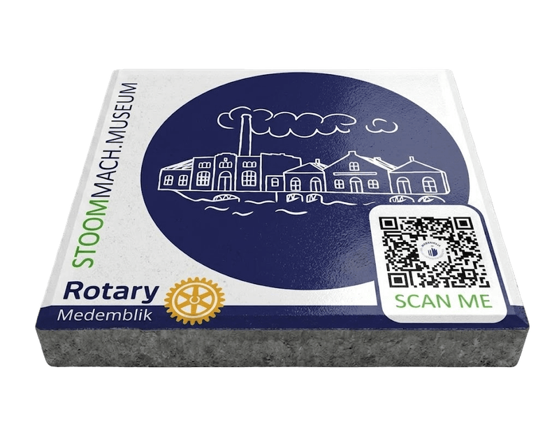 Stoeptegel met QR-code / eigen ontwerp (TS-ST_QR) - 30x30cm met facetrand