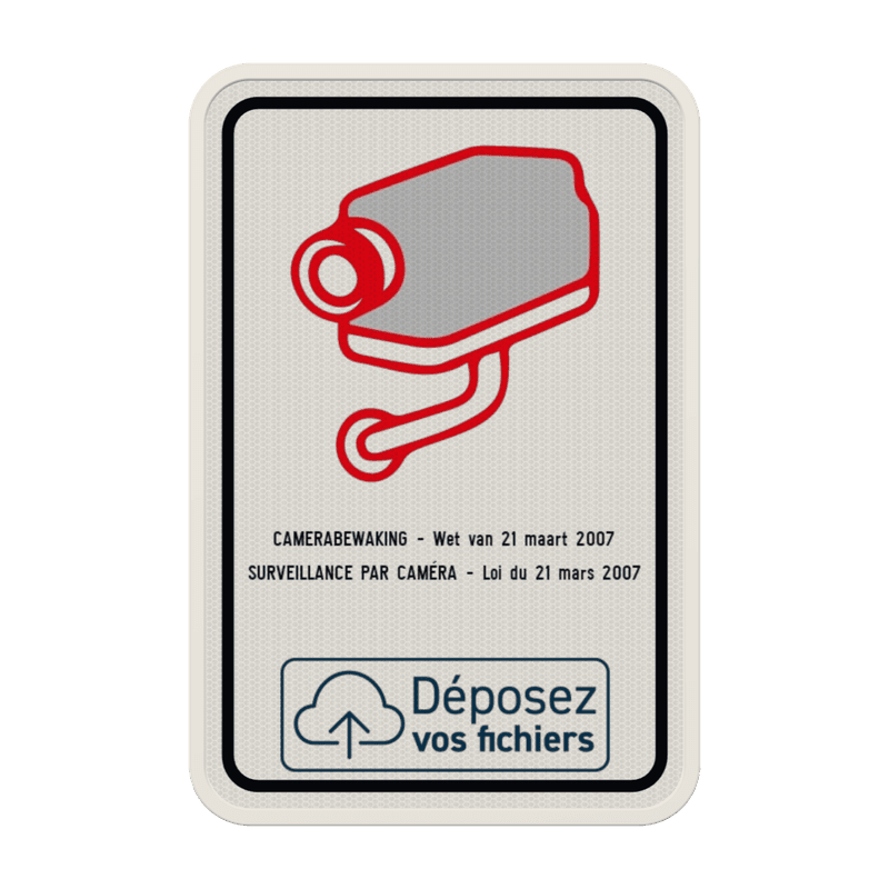 Surveaillance par caméra Belge - Loi du 21 mars 2007 - Logo personnalisé - Bilingue